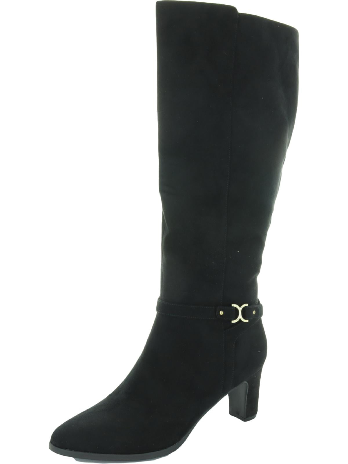 Charter Club Women's Palmaa Faux Suede Knee High Boots Black Size 11 Medium