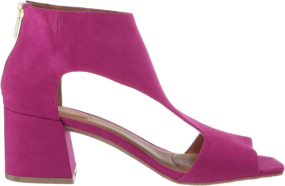 Kenneth Cole Reaction Women's Mix Cut Out T-Strap Heeled Sandal Purple Size 5 M