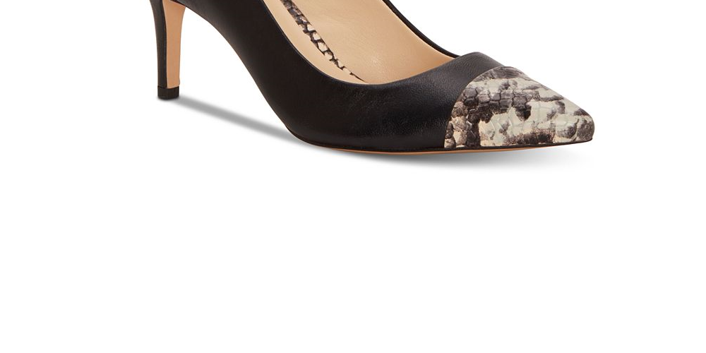 Enzo Angiolini Women's Donata Leather Pointed Toe Classic Pumps Black Size 9.5M