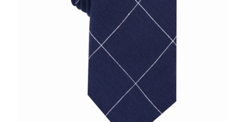 Original Penguin Men's Ferrell Grid Skinny Tie Navy Blue One Size