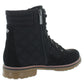 Tommy Hilfiger Women's 1/2 Platform Quilted Zipper Accent Onella Round Toe Block Heel Lace up Booties Black Size 8 M