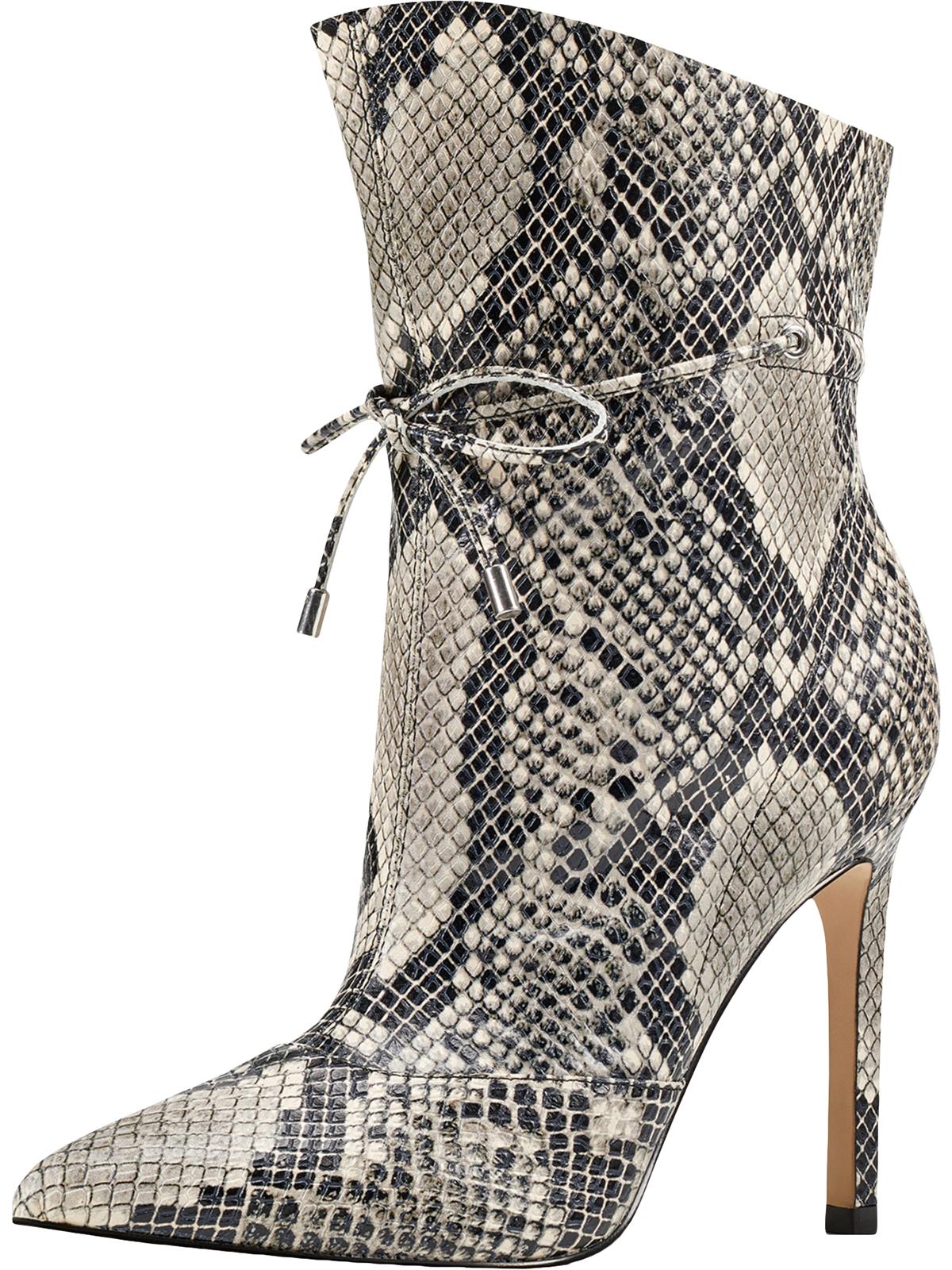 Nine West Women's Tirzah Dress Booties Natural black Snake Size 7.5M