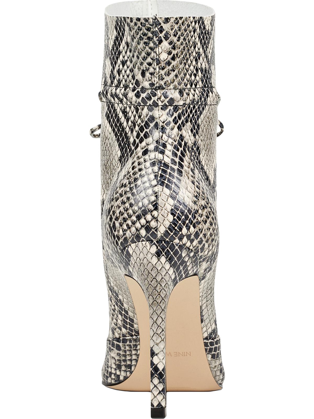 Nine West Women's Tirzah Dress Booties Natural black Snake Size 7.5M