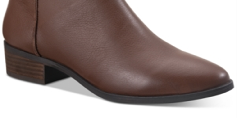 American Rag Women's Jolene Leather Almond Toe Ankle Fashion Boots Brown Size 5.5 M
