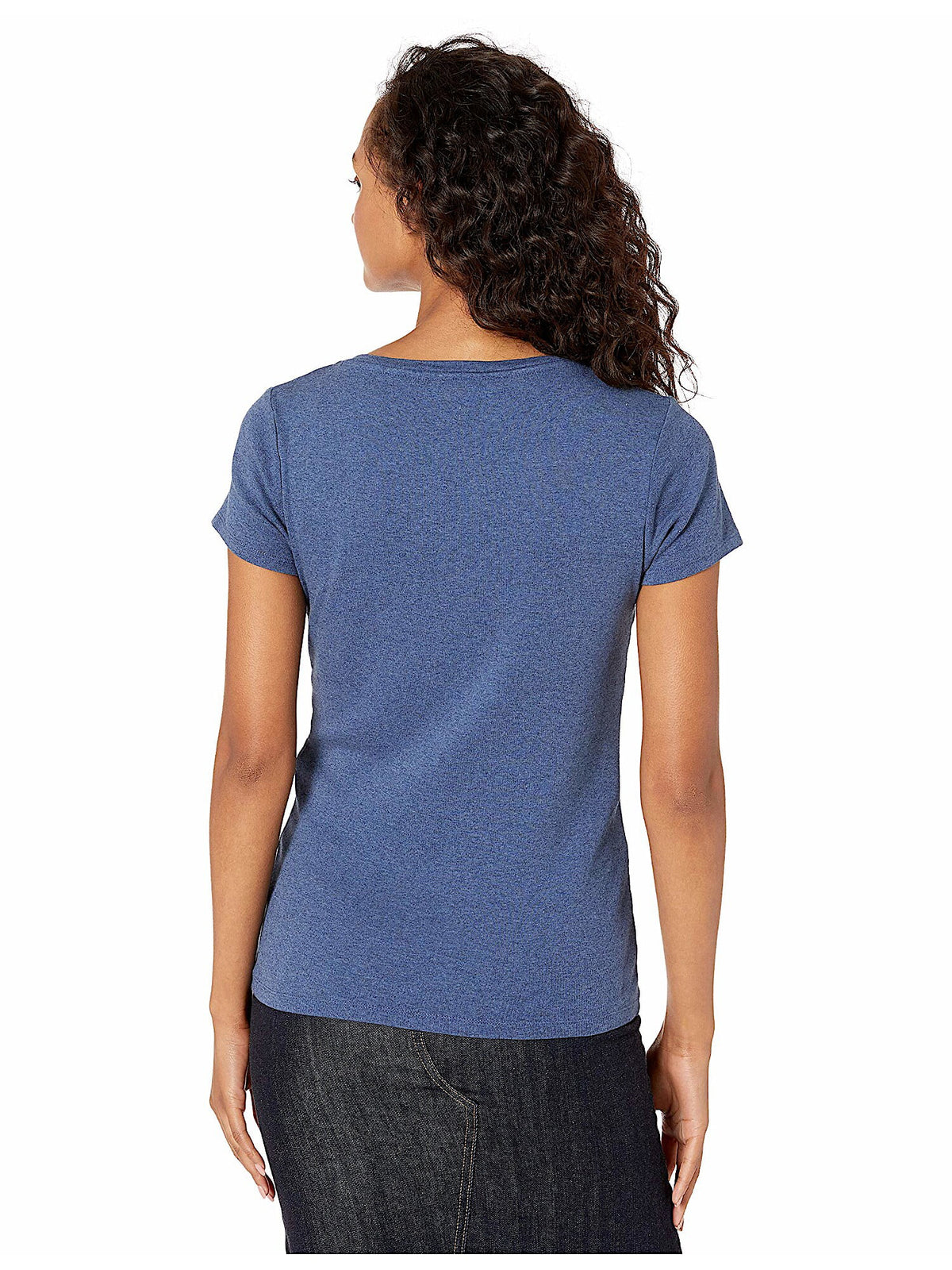 Tommy Hilfiger Women's V-Neck T-Shirt  Indigo Heather Blue Size XL