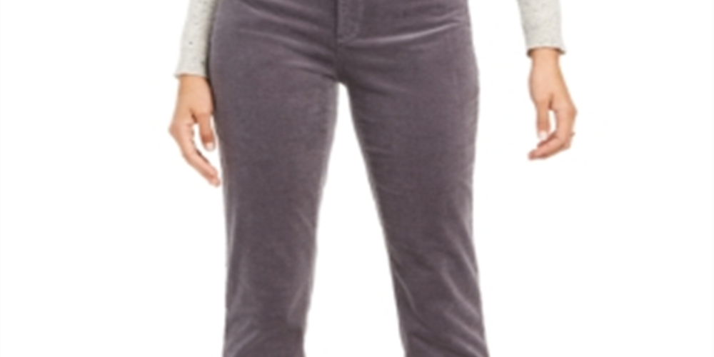 Charter Club Women's Lexington Corduroy Tummy Control Pants Grey Size 10