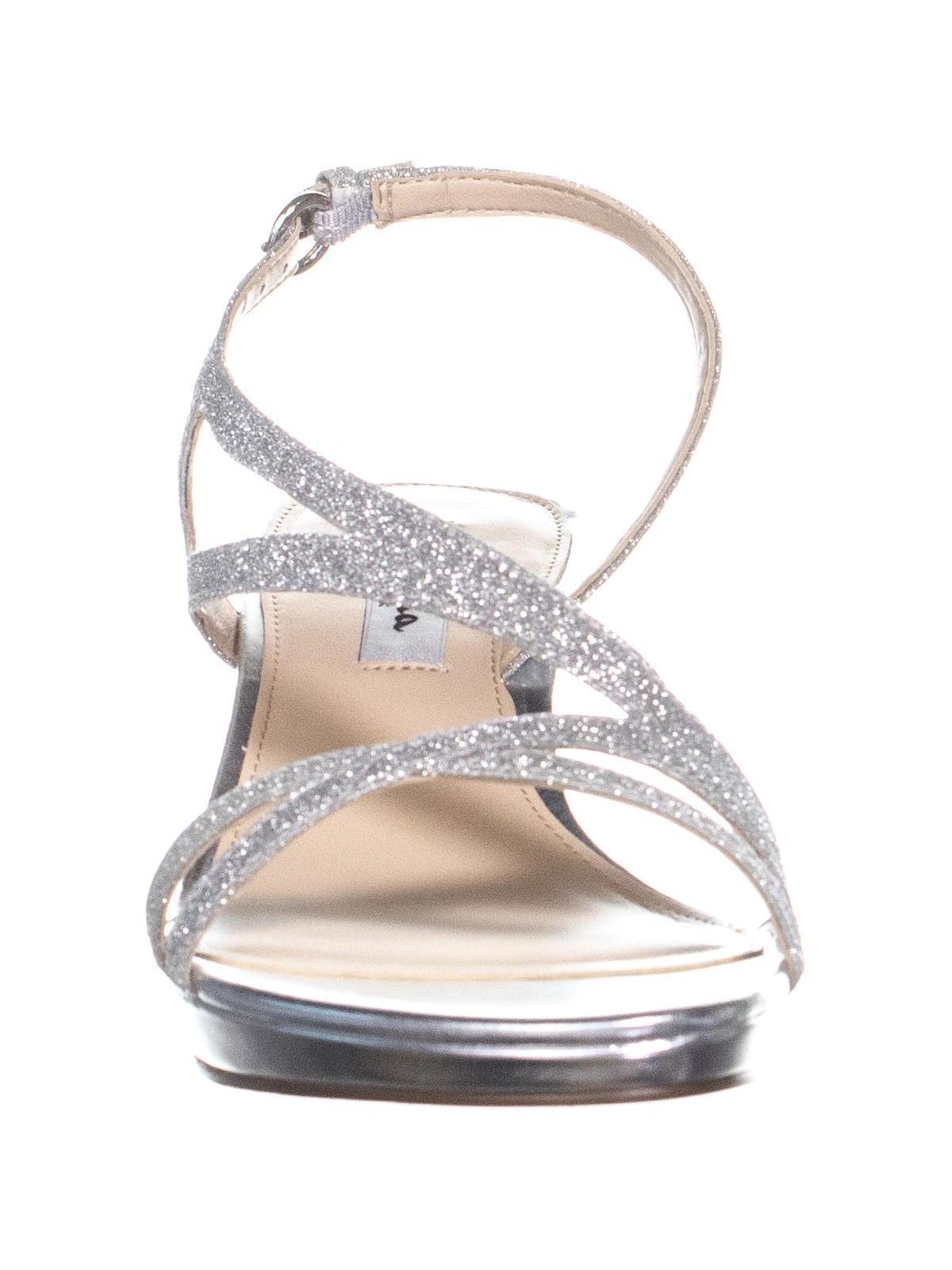 Nina Women's  Nura  Sandals Silver Size 7 M