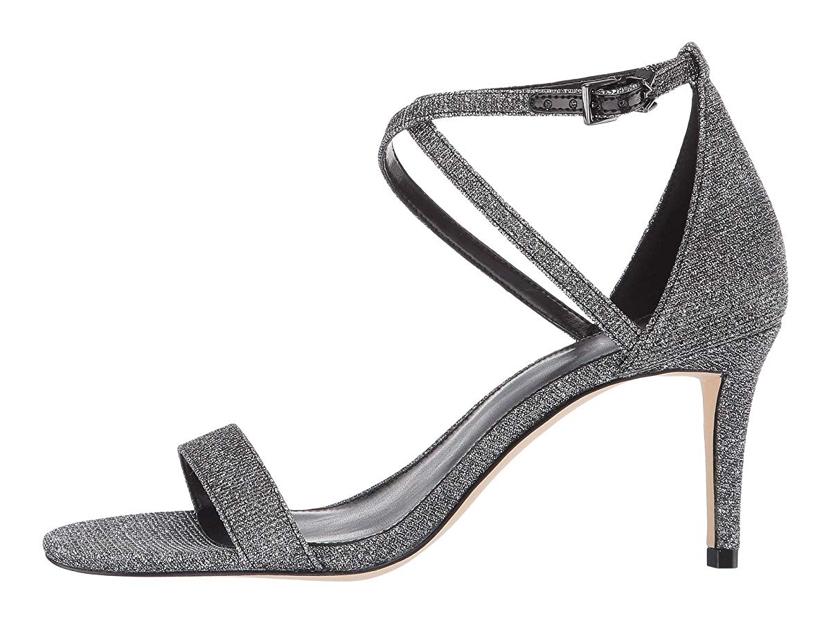 Michael Kors Women's Ava Mid Sandal Black/Silver Size 8