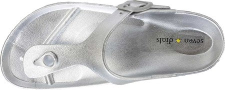 Seven Dials by White Mountain Women's Sandals  Cadella Thong Sandal  Silver Size 10 M
