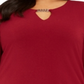 JM Collection Women's Chain & Grommet Top Wine Size 2X