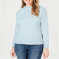 Karen Scott Women's Zip Back Mock Neck Sweater Blue Size XX-Large