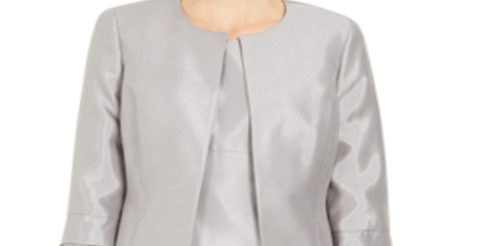 Kasper Women's Silver Suit Wear to Work Jacket Size 18