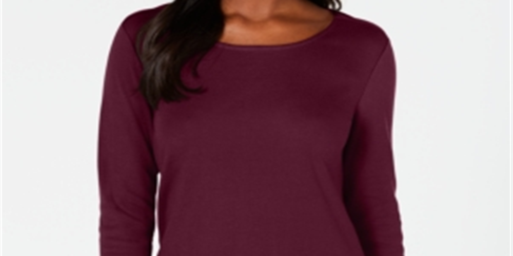 Karen Scott Women's Tulip Hem Top Red Size Small