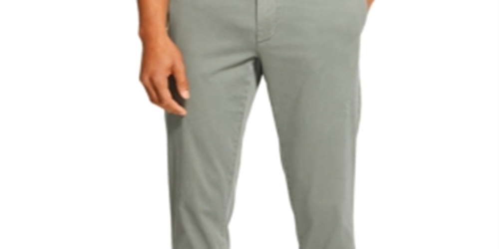 DKNY Men's Bedford Straight Leg Chino Stretch Pants Green Size 36X30