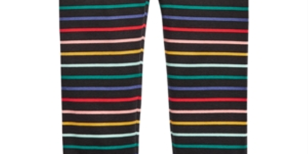 First Impressions Toddler Girls Rainbow Stripe Leggings Black Size 2T