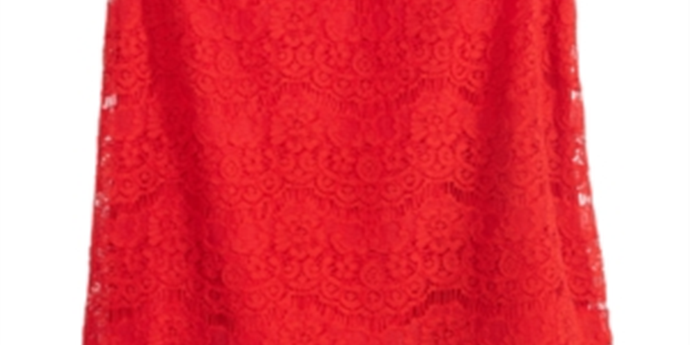 Monteau Big Girl's Embellished Lace Top Red Size XL