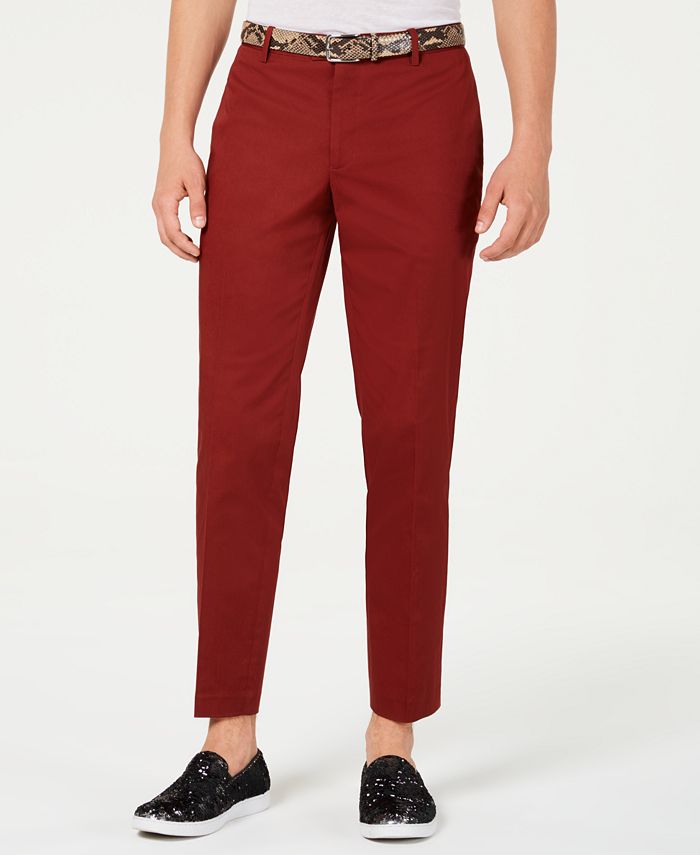 INC International Concepts Men's Slim Fit Brick Pants Brown Size 34X32