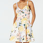 Speechless Women's Pocketed Cut Out Floral Sleeveless Sweetheart Neckline Mini Fit Flare Dress Blue Size 7