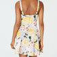 Speechless Women's Pocketed Cut Out Floral Sleeveless Sweetheart Neckline Mini Fit Flare Dress Blue Size 7