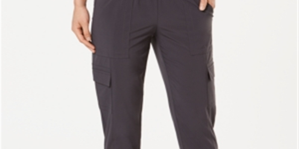 Ideology Women's Recycled Woven Cargo Pants Gray Size Small