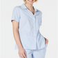 Karen Scott Women's Cotton Seersucker Shirt Blue Size XX-Large