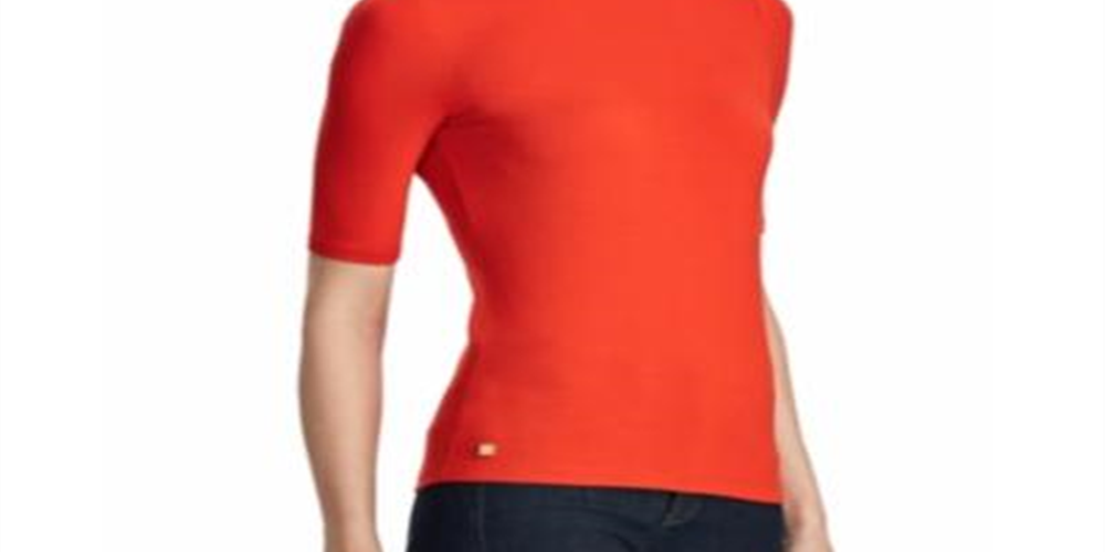 Ralph Lauren Women's Stretch Turtleneck Top Red Size Petite Small