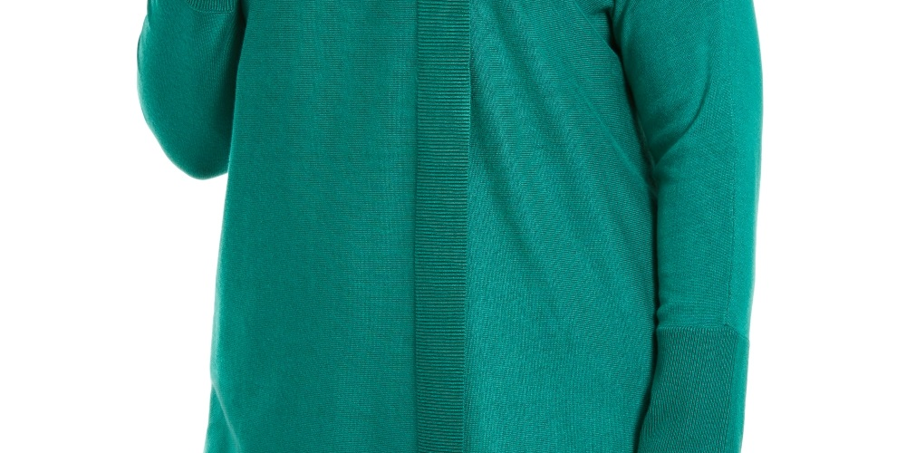 JM Collection Women's Lace Up Cowlneck Sweater Green Size 1X