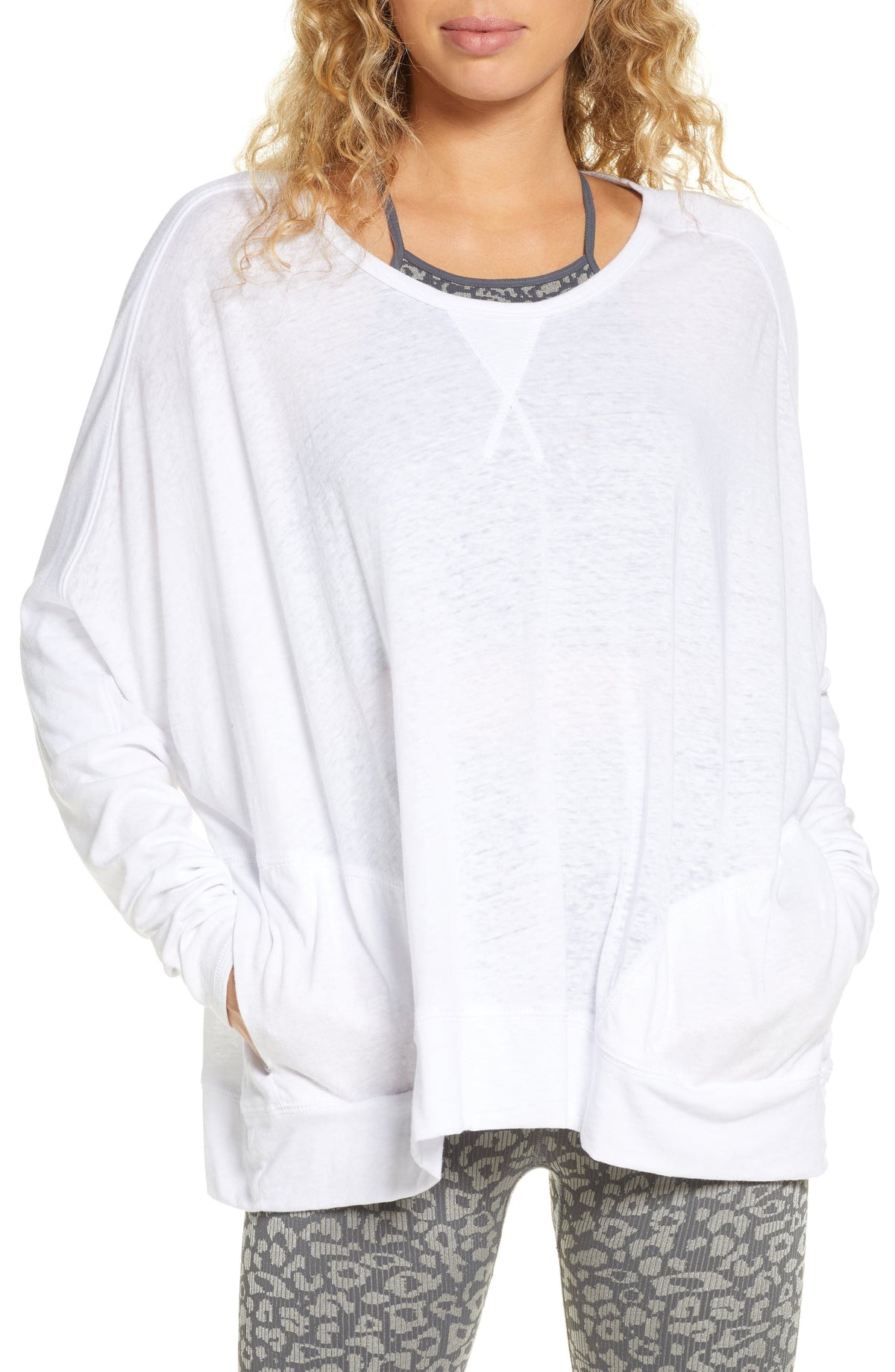 Free People Women's First Choice Long Sleeve Tee White Size Small