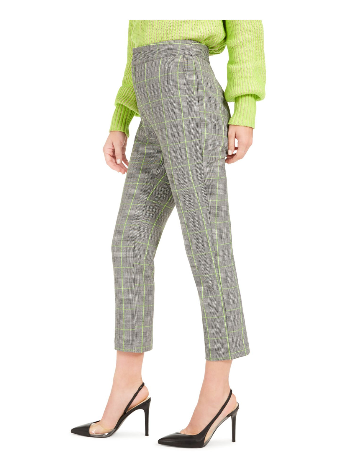 Bar III Women's Plaid Pants Gray Size 8