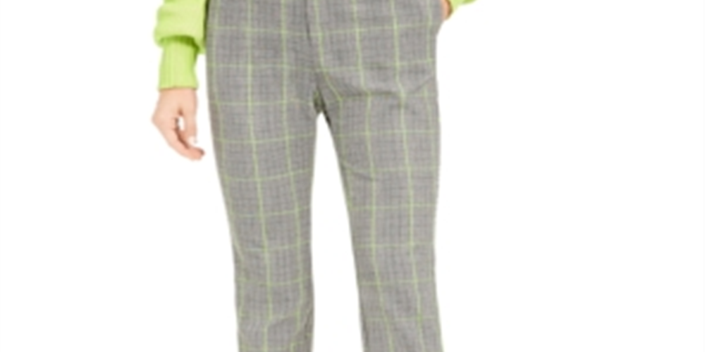 Bar III Women's Plaid Pants Gray Size 8