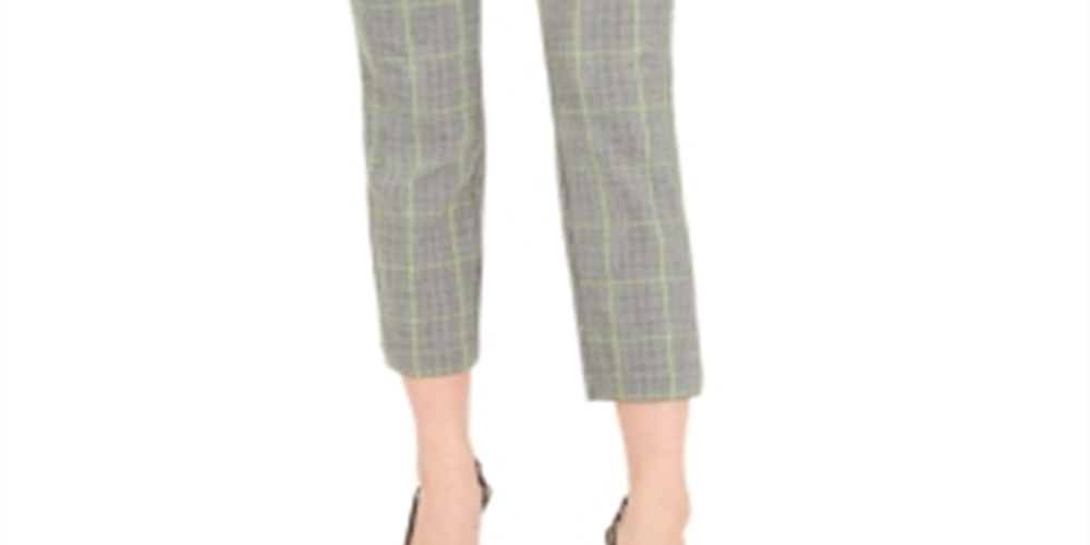 Bar III Women's Plaid Pants Gray Size 8