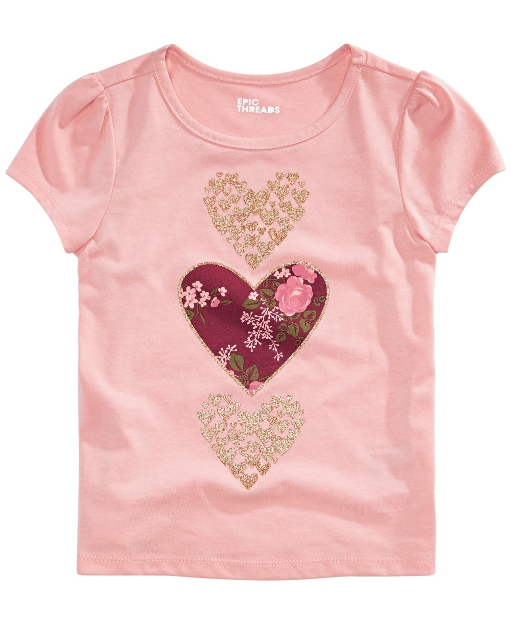 Epic Threads Little Girl's Hearts T-Shirt Pink Size 5
