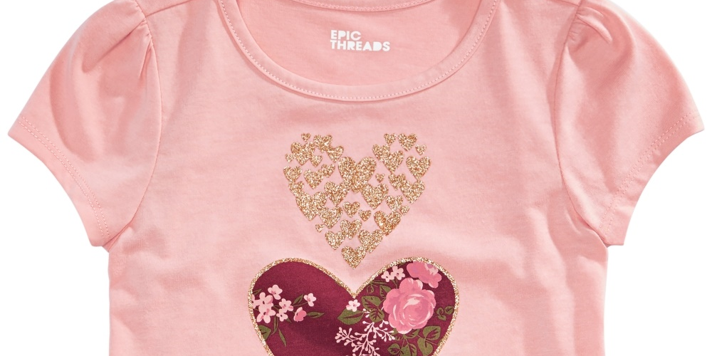 Epic Threads Little Girl's Hearts T-Shirt Pink Size 5