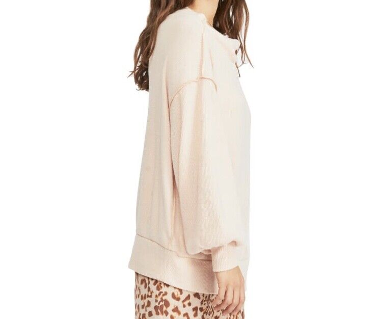 Free People Women's Main Squeeze Brushed Hacci Top  Orange Size X-Small