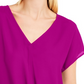 INC International Concepts Women's Short Sleeve V Neck Top Pink Size Petite Small