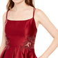 Blondie Nites Women's Spaghetti Strap Square Neck Short Fit Flare Cocktail Dress Purple Size 11