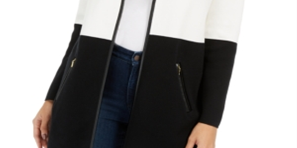 Charter Club Women's Milano Cotton Colorblocked Cardigan White Size XX-Large
