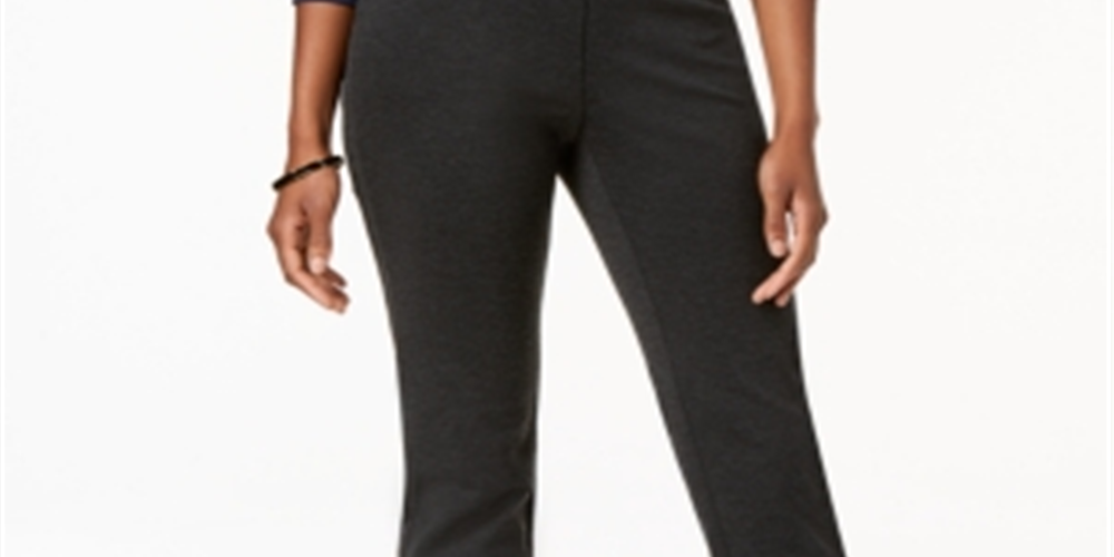 Charter Club Women's Heathered Knit Pants Gray Size 24X4.5