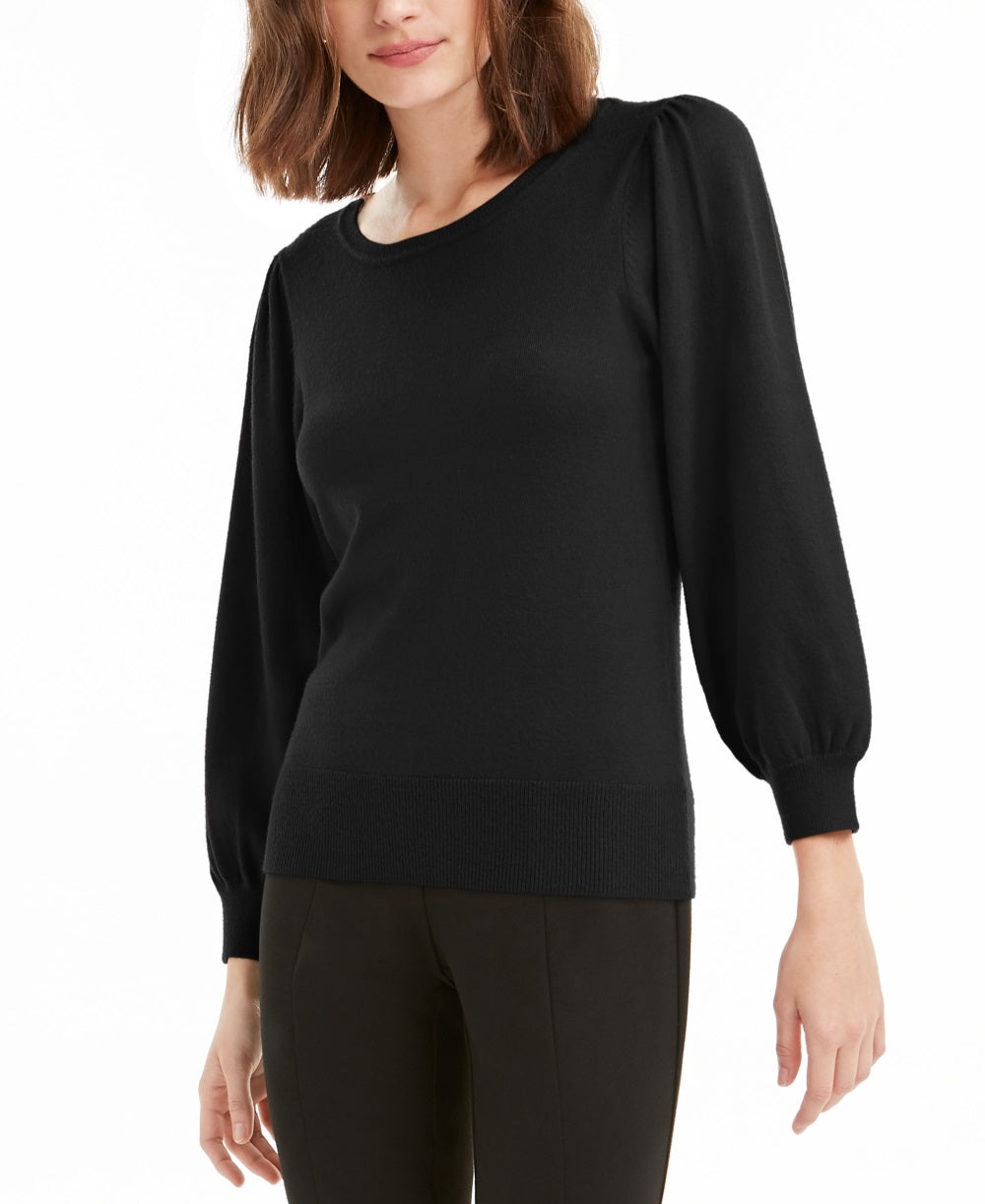 Maison Jules Women's Puff Sleeve Sweater Black Size X-Small