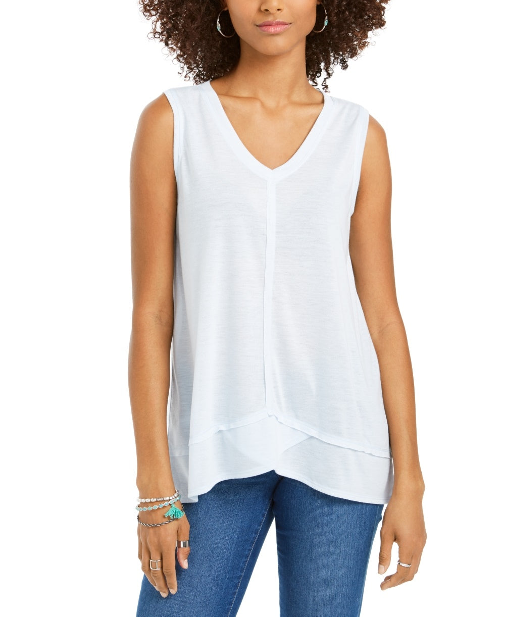Style & Co Women's High-Low Tank Top White Size Medium
