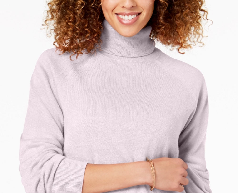 Karen Scott Women's Turtleneck Sweater Pink Size Large