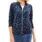 Karen Scott Women's Printed Jacket Blue Size X-Small