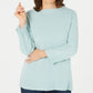 Karen Scott Women's Bateau-Neck Long-Sleeve Sweater Blue Size X-Small
