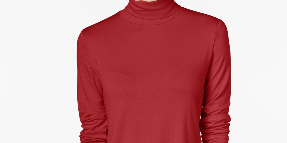 JM Collection Women's Turtleneck Top Red Size X-Small