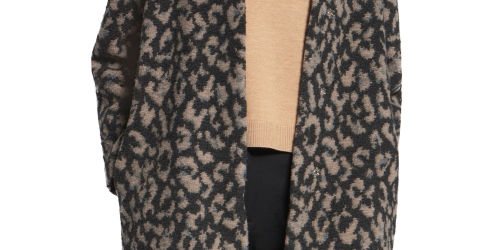 Basler Women's Animal-Print COAT Gray Size 16