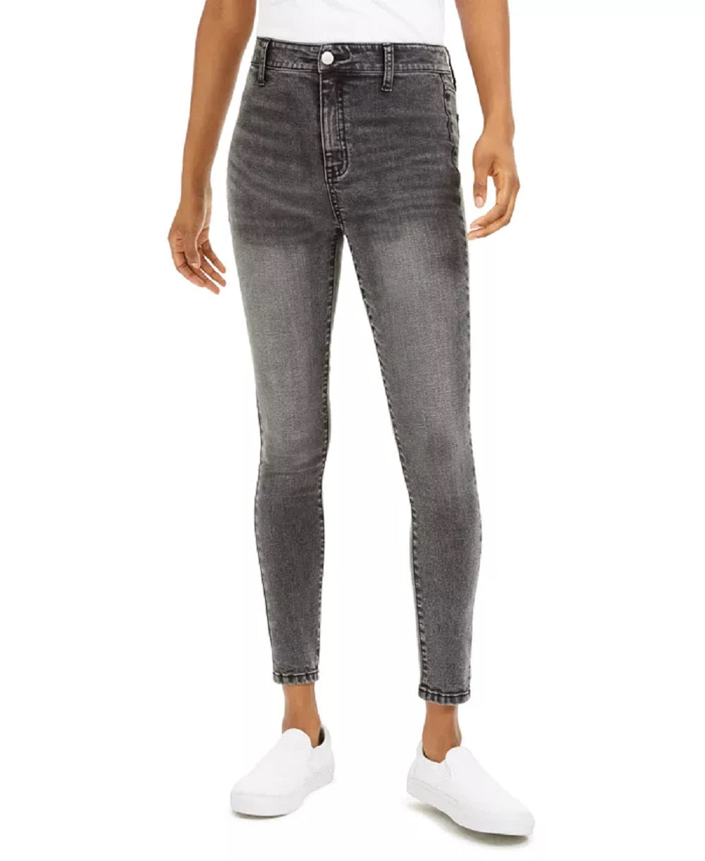 Tinseltown Juniors' High-Rise Skinny Ankle Jeans Black Size 0