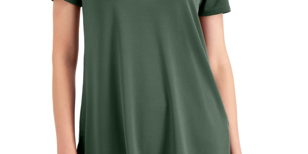 JM Collection Women's Ring Handkerchief Hem Top Green Size Large
