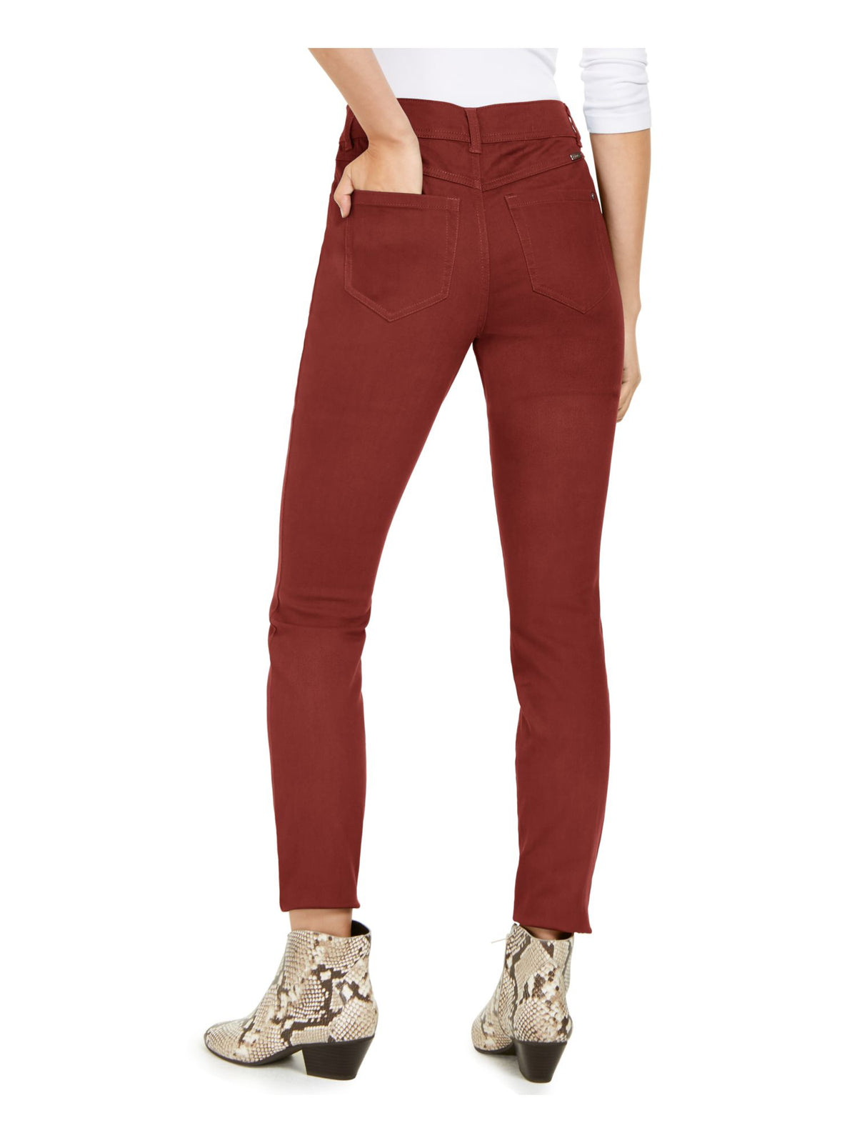 INC International Concepts Women's Solid Pants Red Size 4