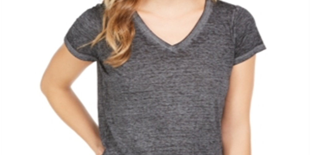 Style & Co Women's Burnout Top Black Size Petite