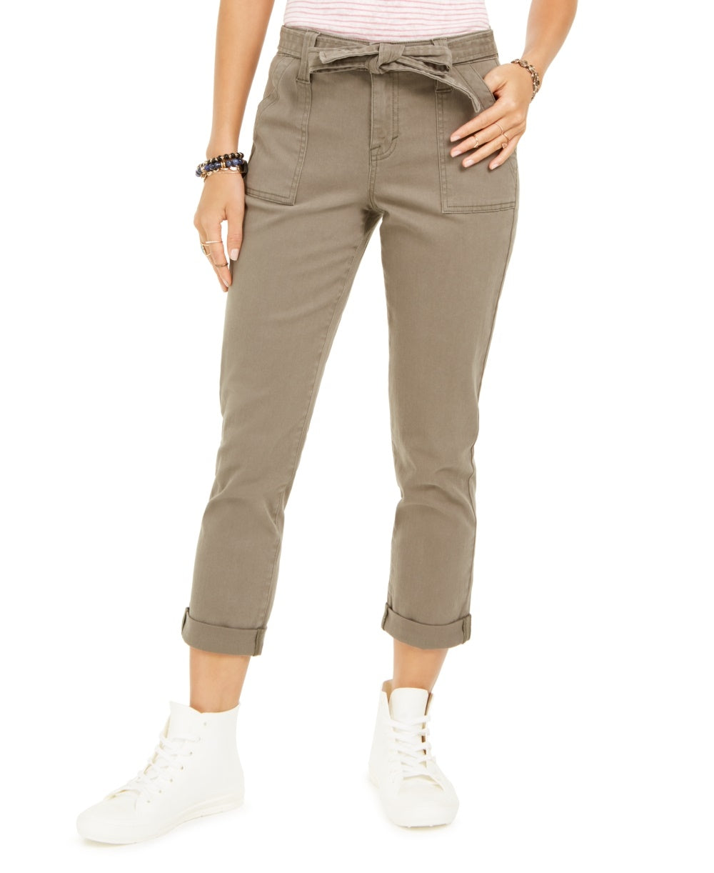 Style & Co Women's Belted Cuffed Jeans Brown Size 12